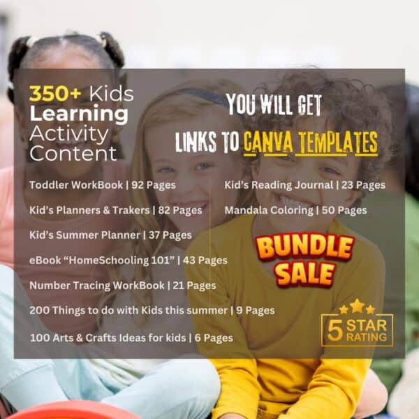 350+ Kids & Toddlers Learning Bundle Content