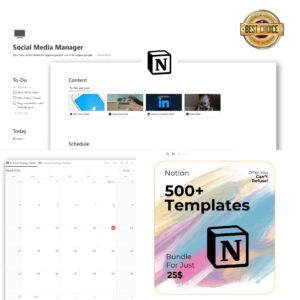 500+ Notion Templates Bundle